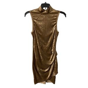 Gold Suede Cocktail Dress